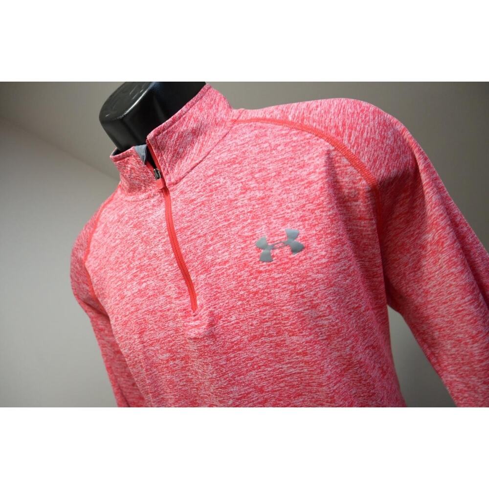 Under Armour 1/4 Zip Jacket Performance Loose Athletic Marled Red Mens Sz Large